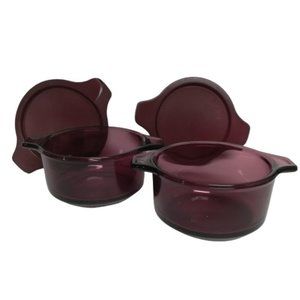 Deep Cranberry Custard Cups with Lids